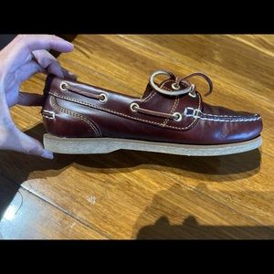 Timberland boating shoes burgundy size 6